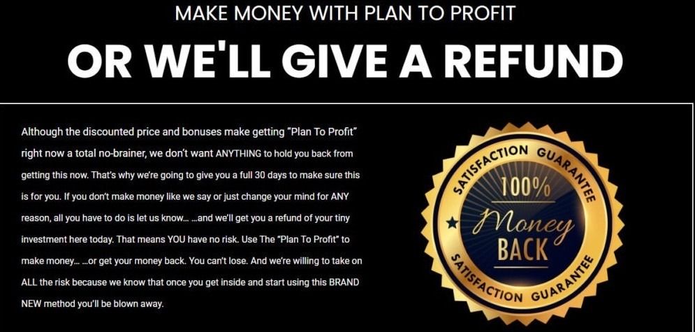 plan to profit Moneyback
