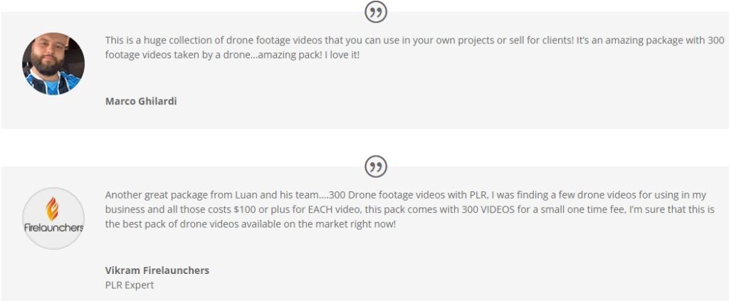 Drone footage videos with PLR