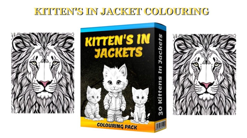 30 AI Generated Kitten In Jacket Colouring Pack