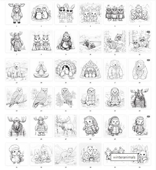Winter Animals Coloring Pages PLR Review