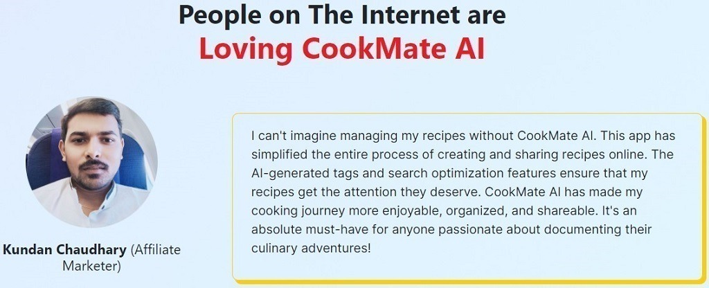 CookMate AI Testimonial