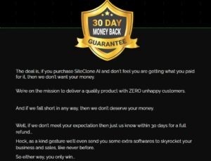 SiteClone AI Money Back