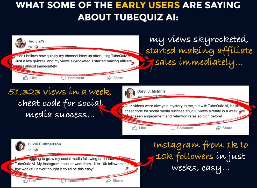 TubeQuiz AI testimonial