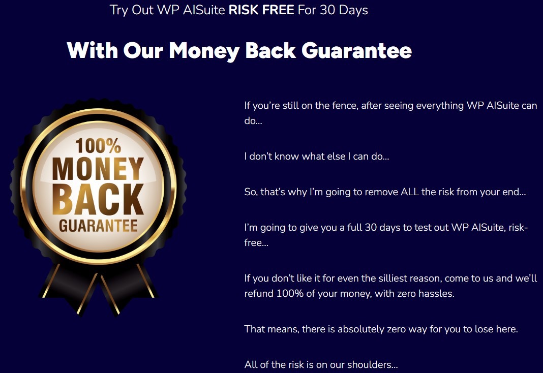 WP AI Suite money back