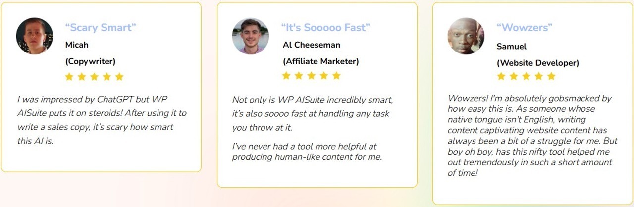 WP AI Suite testimonial