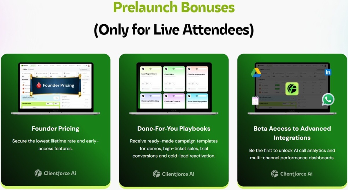 Clientforce AI Bonuses